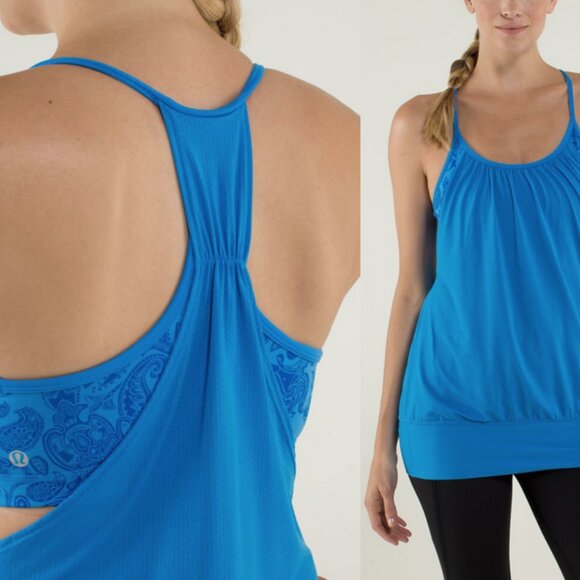 Lululemon No Limits Yoga Tank and Bra Cornflower Blue - Picture 1 of 6
